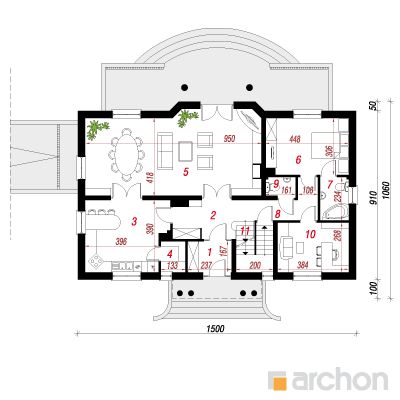  Maja astrites (P) 1. korruse plaan